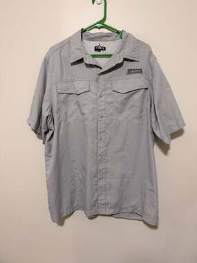 Habit Men's Short Sleeve Fishing Shirt in Grey, Size Large — Performance outdoor